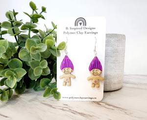 Retro Troll Dangles- Purple