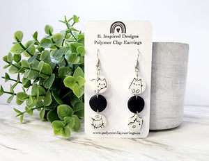 Black & White Cat Dangles
