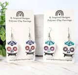 Skull Dangles- Teal/Purple
