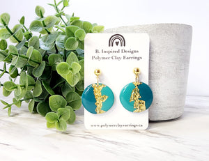 Teal Geode Dangles