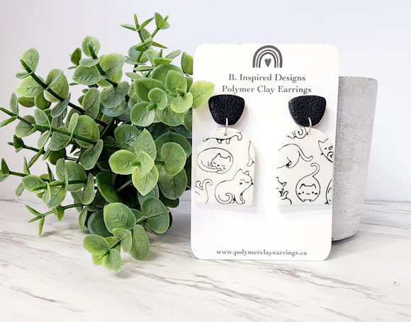 Black & White Cat Dangles