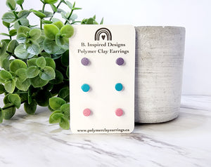 Purple, Teal & Pink Micro Stud Pack