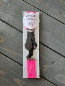Adjustable Bookmark- Black Cat/Pink
