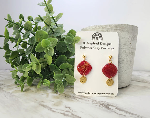 Red and Gold Square Dangles