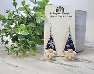 Gnome Earrings- Navy