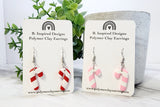 Candy Cane Earrings- Pink