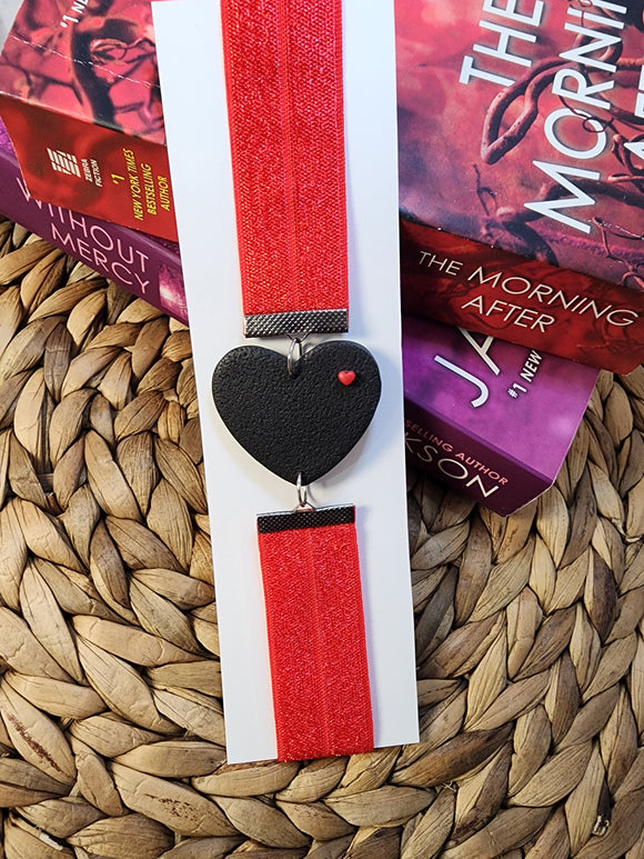 Adjustable Bookmark- Heart/Red