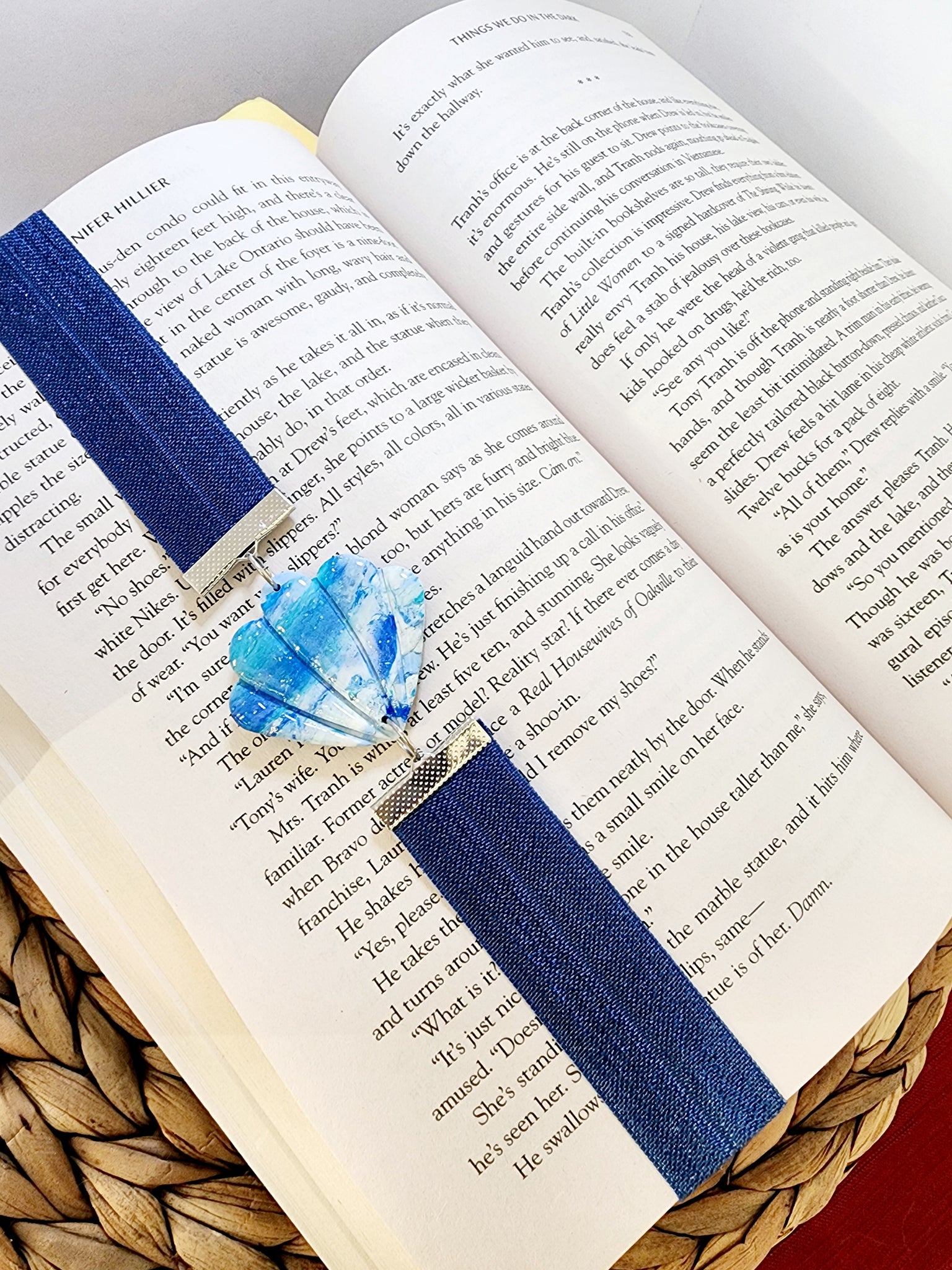 Adjustable Bookmark- Seashell/Blue – B. Inspired Designs- Polymer Clay ...