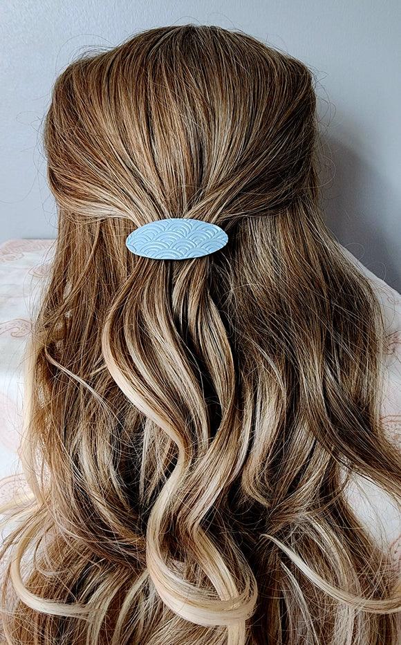 Polymer Clay Hair Clip-Light Blue