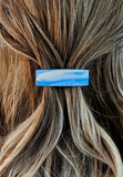 Polymer Clay Hair Clip-White/Blue