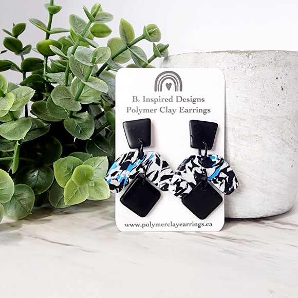 Abstract Blue & Black Dangles