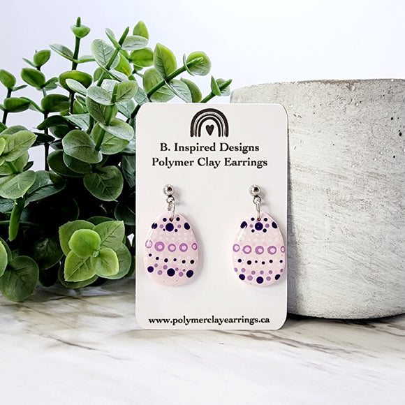 Dotted Easter Egg Dangles- Pink