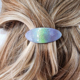 Polymer Clay Hair Clip-Purple/Green Sparkle