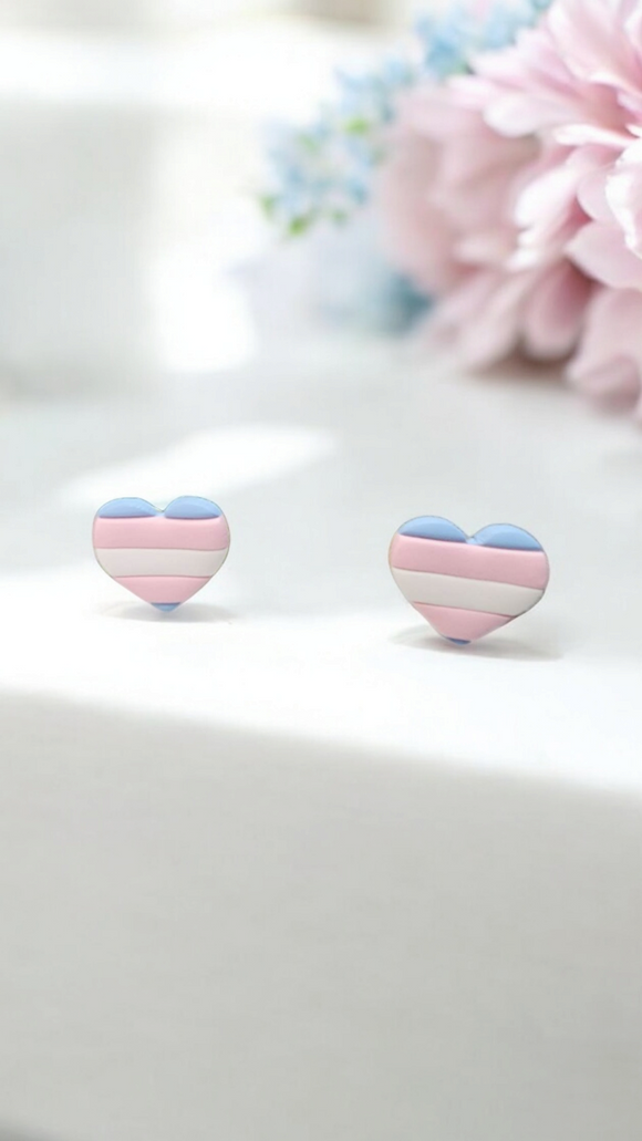 Transgender Heart Studs