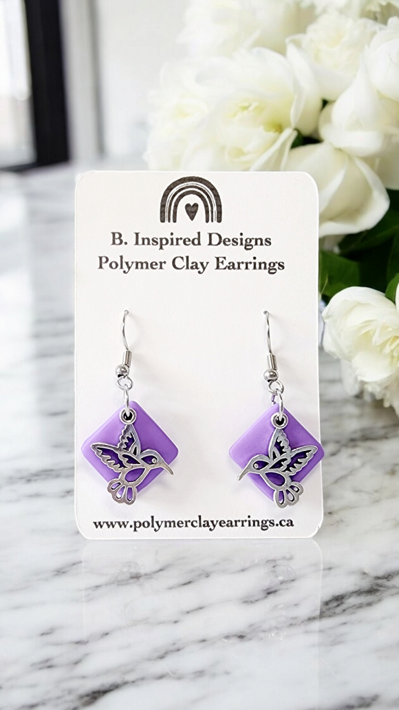 Hummingbird Dangle- Purple