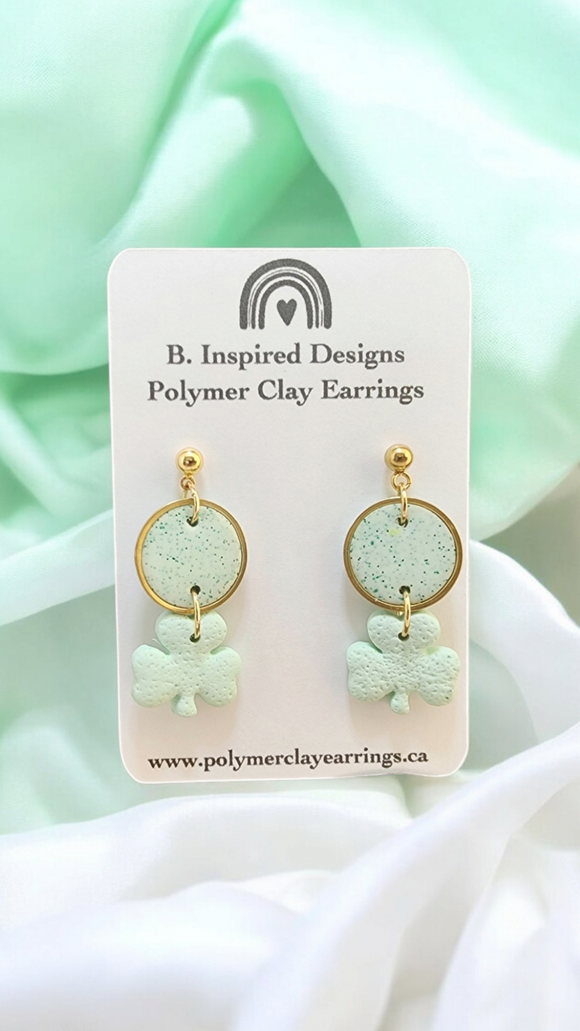 Mint Green Shamrock Dangles