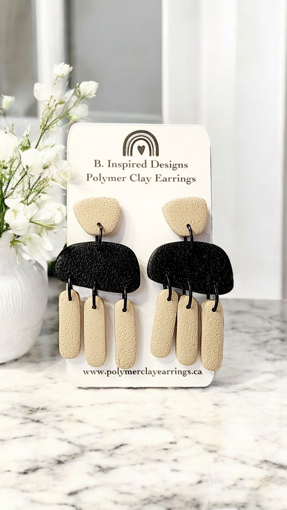 Neutral Dangles- Tan & Black