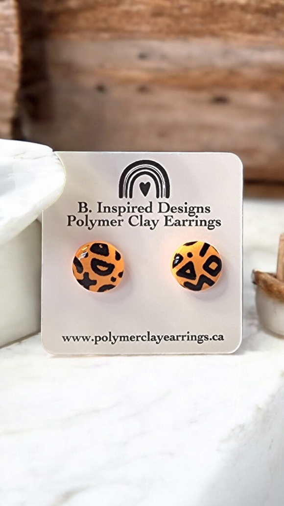 Orange & Black Studs