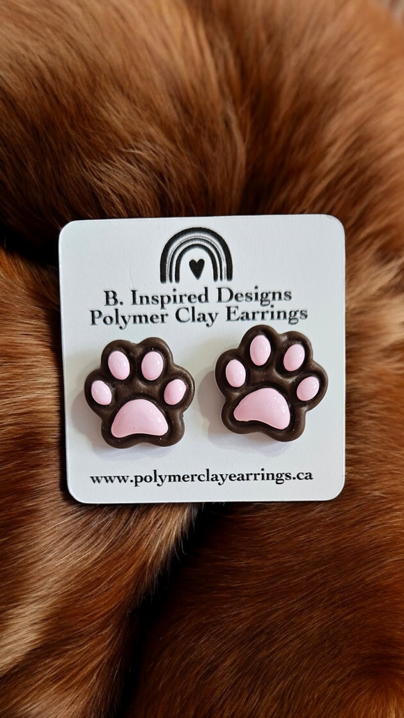 Paw Studs- Brown