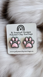 Paw Studs- Grey