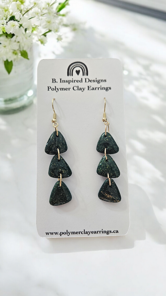 Emerald green triangle dangles