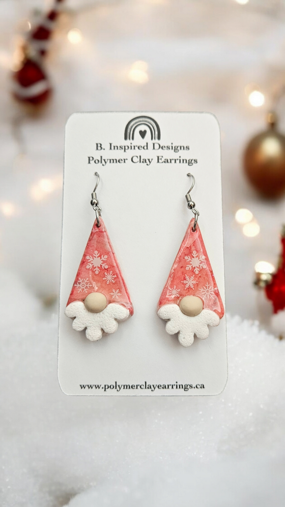 Polymer Clay Gnome Earrings- Purple – Inspired Designs- Polymer