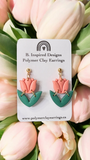 Tulip Earrings in Peach