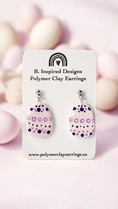 Dotted Easter Egg Dangles- Pink