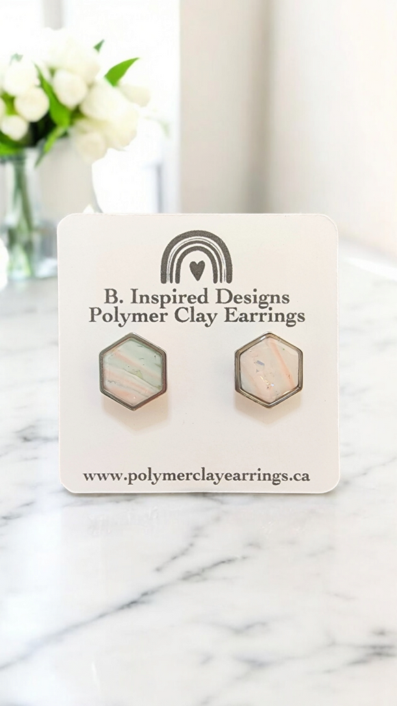 Pastel Hexagon Studs