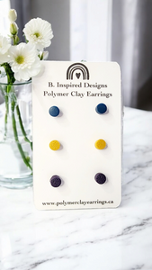 Teal, Mustard & Purple Micro Stud Pack