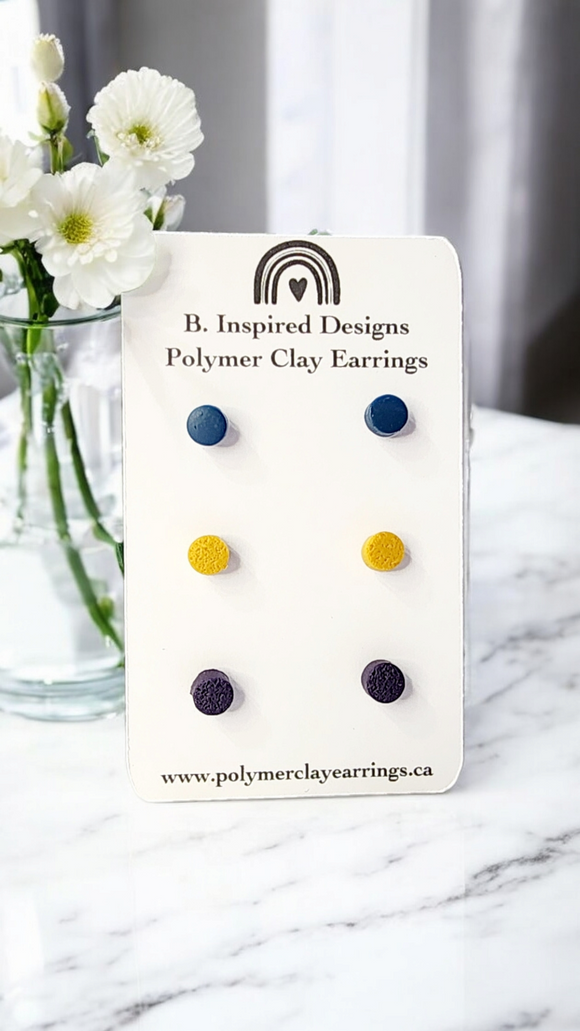 Teal, Mustard & Purple Micro Stud Pack