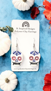 Skull Dangles- Red/Blue