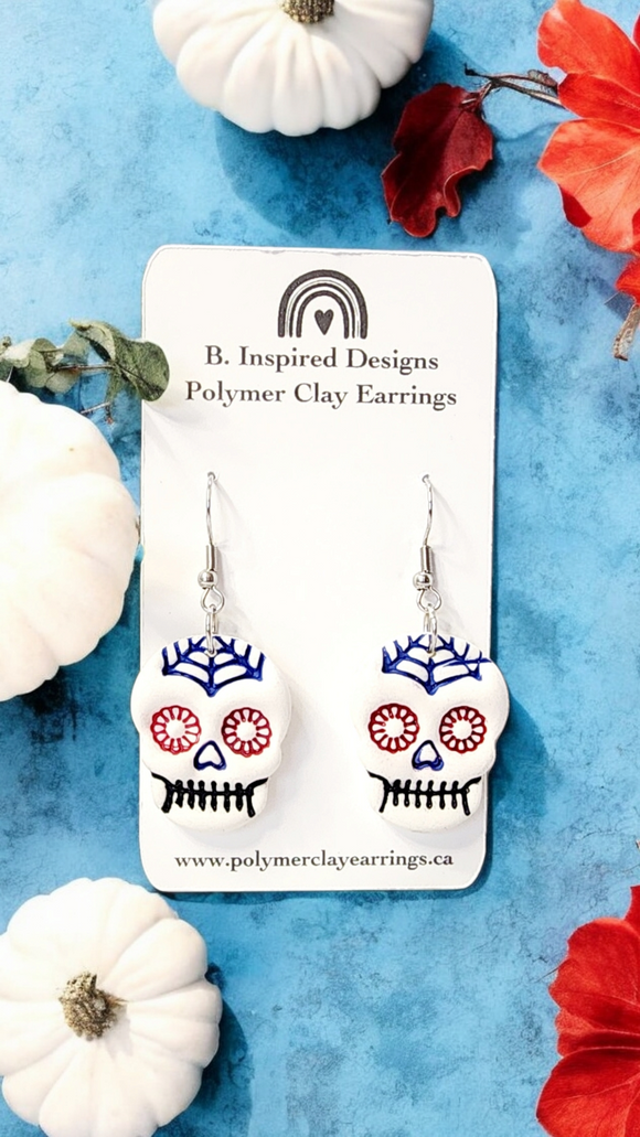 Skull Dangles- Red/Blue