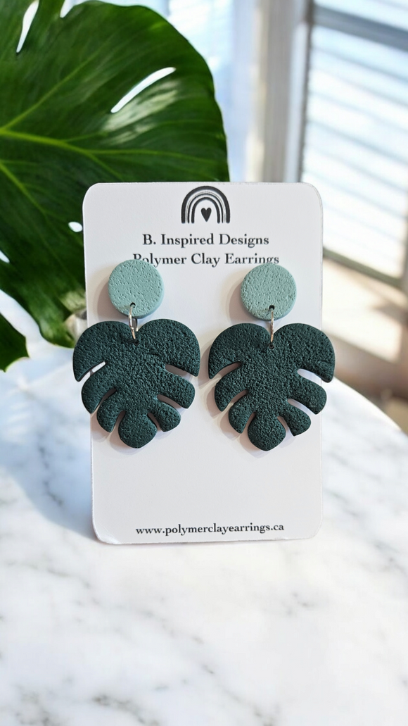 Monstera Leaf Earrings
