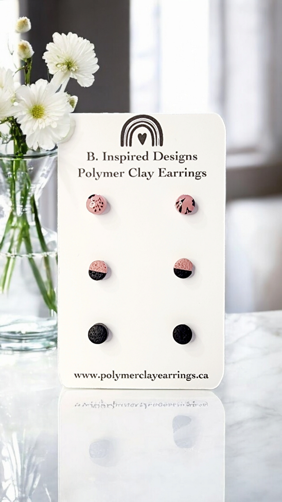 Black & Rose Micro Stud Pack