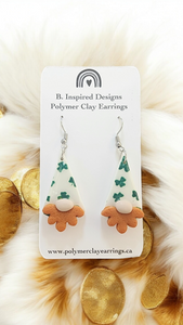 Gnome Earrings- St. Patrick's Day (White)