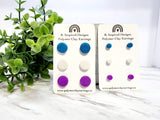 Teal, Purple and White Granite Micro Stud Pack