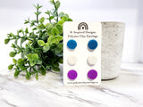 Teal, Purple & White Granite Stud Pack