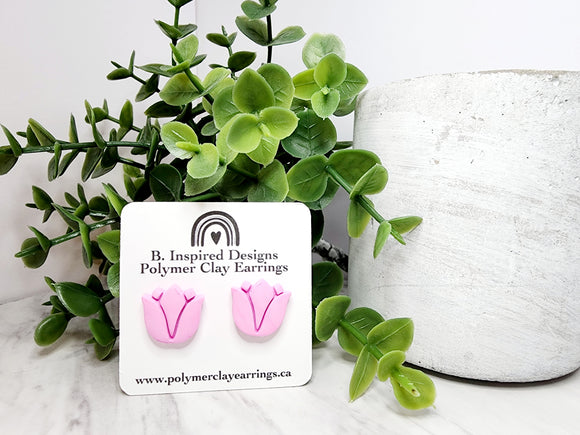 Tulip Studs in Pink