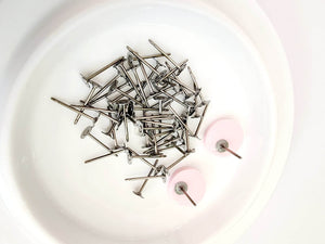 4mm flat pad titanium earring posts