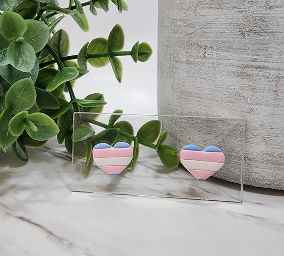 Transgender Heart Studs